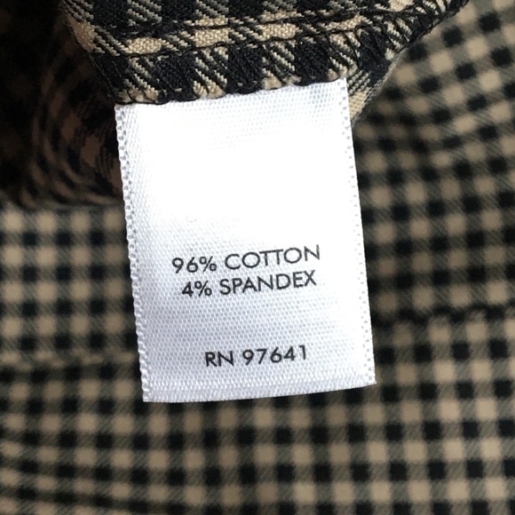 J Jill Plaid Checkered Cotton Ankle Pants Black Brown Size 18 - Picture 11 of 17